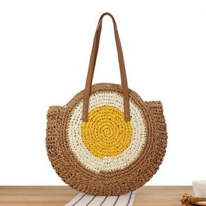 Wholesale Women's Dress Style Large Capacity Single Shoulder Paper Rope Woven Bag Portable USB GPS Music for <b>Seaside</b> Vacation - Product Image 4