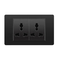 Prise murale électrique noire 118 Type US/AU 15A, norme américaine, Thaïlande, Vietnam, interrupteur électrique, noir brossé, USB Type C
