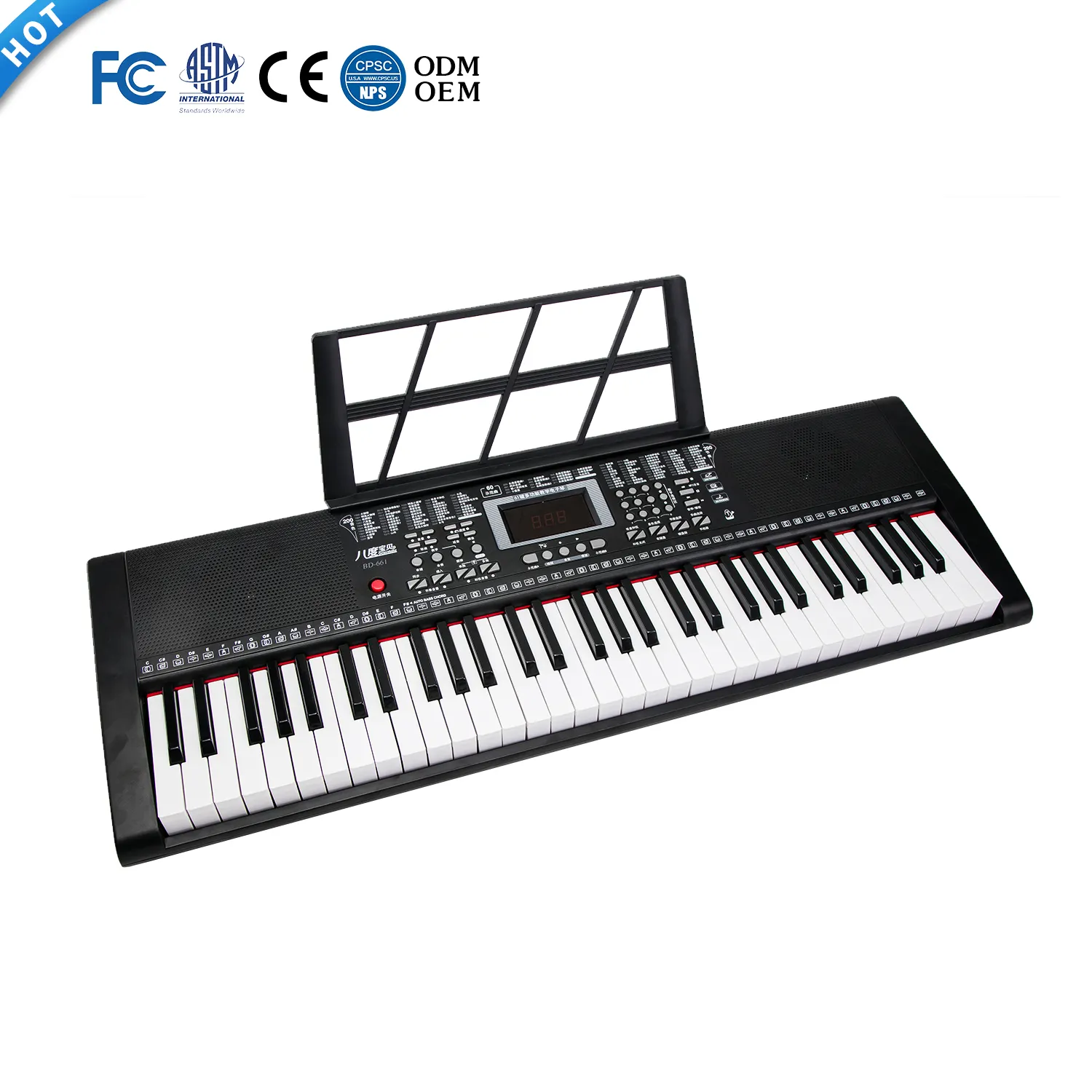 61 Toetsen Muziekinstrumenten Toetsenbord 61 Toetsen Hot Selling Teclado Muzikaal Orgel Met Luidspreker