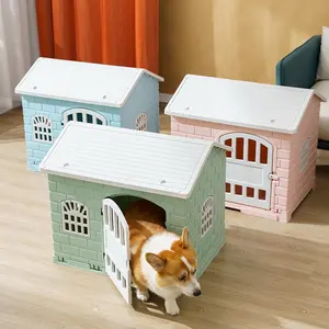 Luxury Indoor Dog House With Door And Window 2023 Best Selling Animal Home Decor