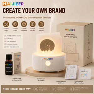 Humidificador con Forma de Gota de Agua y Nube, Flujo de Agua Ajustable, Luz de 7 Colores, Difusor de Aroma con Efecto de <span class=keywords><strong>Lluvia</strong></span> - Product Image 3