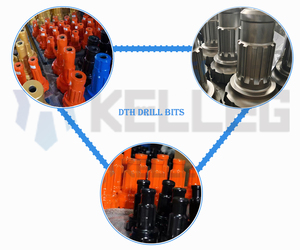 مطارق وريش حفر <span class=keywords><strong>DTH</strong></span> من الفولاذ الكربوني المطروق من Kelleg (3-8 بوصة) لحفر الصخور في التعدين - أداة حفر - Product Image 2