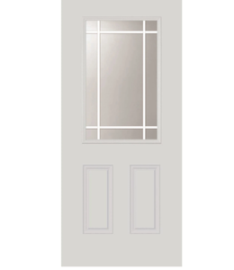 Porte <span class=keywords><strong>d</strong></span>'hôtel encastrée à réduction de bruit avec inserts <span class=keywords><strong>d</strong></span>écoratifs carrés en verre creux <span class=keywords><strong>d</strong></span>époli (9 sections) et cadre en aluminium blanc - Product Image 4