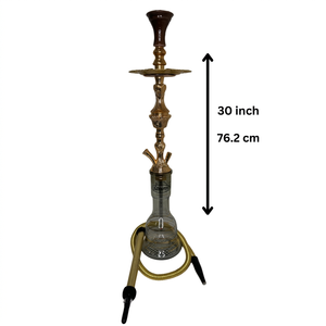 Chicha Khalil Maamoon - Narguilé complet en laiton massif, fabrication turque, 1 niveau, 30 pouces (76,2 cm) - Product Image 2