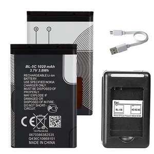 Batteria Mobile 1020 mAh BL-5C compatibile con Nokia 1100 1101 1110 1110i 1112 1200 1208 1280 1600 1650 2310 2600 2700 3100 3110