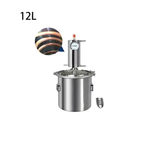 12L Kleine Huishoudelijke 316 Roestvrij Staal Koper Condenserend Coil Nog Kamille Hydrolaat Ethanol Distilleerder
