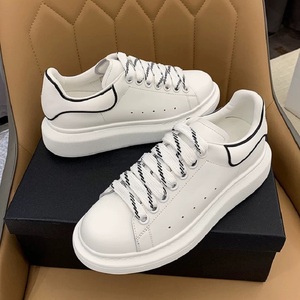High Quality Ladies Casual <b>Walking</b> Shoes Autumn/Spring Winter White High <b>Top</b> Loafers Head Thick Soles Lace-Up Closure - Product Image 6