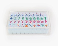 Tuiles de Mahjong Américaines Uniques et Colorées à Couche Unique, 160 Pièces en Acrylique, Couleurs Personnalisables, Épaisseur Optimale pour les Réunions de Famille et les Tables