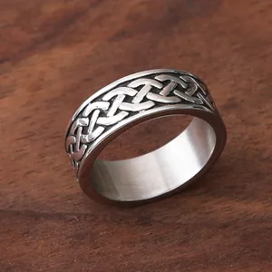 Vintage Fashion Stainless Steel Nordic Odin Rune Celtics Knot Viking Ring For Men's Jewelry Gifts