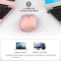 Mouse Gaming Nirkabel Mini RGB USB Isi Ulang Tahan Air untuk Notebook Desktop Laptop Trackball dengan Stok
