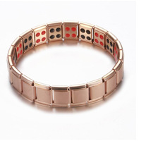 En gros Réglable D'ions Germanium Pierre Magnétique Bracelet Bracelets En Or Rose En Acier Inoxydable Thérapie Énergétique Bracelets Extensibles