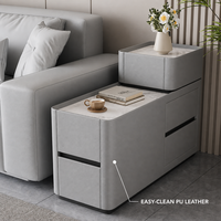 Nouvelle armoire latérale intelligente pour canapé : chariot à thé mobile moderne, minimaliste et multifonctionnel avec rangement compact et design étroit
