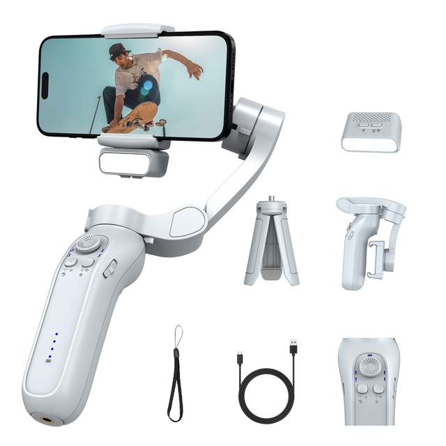 2025 L7Bpro Trendy Foldable Phone Gimbal Stabilizer With AI tracker Gesture Control for Face Tracking Vlog Tiktok Live Streaming