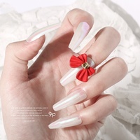 Décoration d'ongles populaire pour l'hiver : Ruban rouge, verre, papillon 3D japonais, nœud papillon pour nail art, 20 pièces/sac, DIY