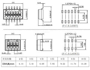 สวิตช์ DSHP02 SMD ระยะพิทช์ 1.27 มม. |   หน้าสัมผัสเคลือบทอง 1-10 ตำแหน่ง |   บรรจุภัณฑ์เทปและรีลแบบติดตั้งบนพื้นผิว |   สำหรับแผงวงจรพิมพ์ความหนาแน่นสูง - Product Image 5