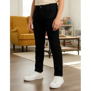 Jeans dritti Adrenaline per ragazzi, neri, elasticizzati, a vita media, stile casual, 5 tasche, pantaloni per bambini - Product Image 1