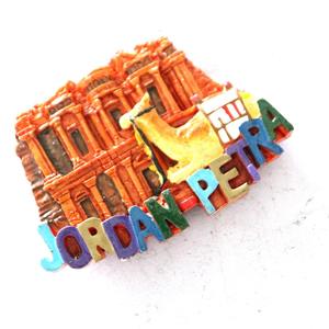 Venta al por mayor de diseño personalizado <span class=keywords><strong>Petra</strong></span> Jordan recuerdo turístico hecho a mano imán de nevera de resina - Product Image 1