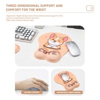 Tapis de souris de jeu ergonomique en gel de silicone personnalisé avec support de poignet en forme de dessin animé, tissu imperméable, en stock