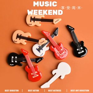 Mini Guitarra Eléctrica de Resina, Cabujón Plano para Manualidades, Accesorios Hechos a Mano, Dijes de Resina para Joyería - Product Image 2