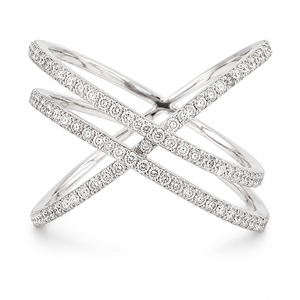 Anello con Zirconi a Linea Incrociata per Donne, Elegante Gioiello da Dito per Uso Quotidiano - Product Image 1