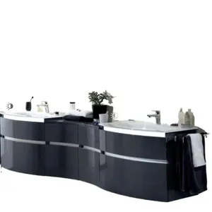 Modern Double Bathroom Vanities Rectangle-Shape Marble Tile Quartz Countertop With Included Mirror Vanity Combo Design VA-001