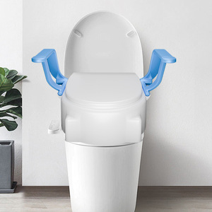 Rehausseur de toilette avec main courante bleu antidérapant confortable pour les personnes âgées et les femmes enceintes, usage domestique - Product Image 3