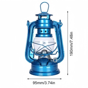<b>Large</b> Capacity Vintage Glass Kerosene Oil Lamp with Fire Control Knob Rustic Hanging Decoration for Camping Climbing Home Use - Product Image 3