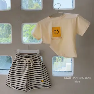 1-6 세 도매 패션 한국 스타일 키즈 티셔츠 일본어 톤 아기 소년 의류 세트
