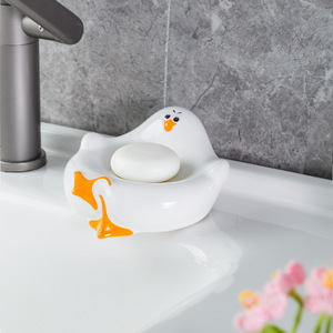 Cartoon Ceramic <b>Soap</b> Dish Irregular Shape Drainable For Bathroom Vanity Storage - Product Image 4