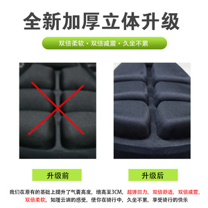 Coussin de siège à suspension pneumatique pour trottinette électrique JFT, en TPU noir, suspension 3D pour une conduite confortable - Product Image 4