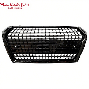 Car A4 S4 Pare-chocs avant Shining <span class=keywords><strong>Star</strong></span> Glossy Black <span class=keywords><strong>Grill</strong></span> RS4 Style Look Honeycomb Mesh Grille pour Audi A4 S4 B9 2017 2018 2019 - Product Image 1
