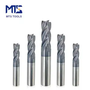 Mts HRC45 Vhm/Tungsten Carbide Voorbewerken End Mills Met Altisin Coating Voor Rough Frezen