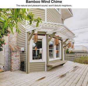 VIREKM Natural Sounds Carillons éoliens en bambou Décorations intérieures et extérieures pour patio Cadeau de maman Signes muraux en bois Boîtes fabriquées - Product Image 5