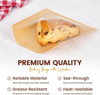 Sacs d'emballage pour biscuits thermoscellables personnalisés Prix ​​bas Sacs de boulangerie en papier résistant à la graisse avec fenêtre et joint