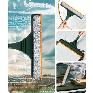 Lavavetri in Plastica a Doppia Faccia con Manico in Acciaio Inossidabile e Gomma, Strumenti per la Pulizia del Vetro Domestico e Raschietto Tergivetro - Product Image 6