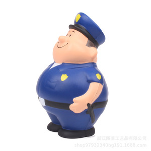 ของเล่นบีบอัดรูปตำรวจการ์ตูน ทำจากโฟม PU นุ่ม บรรเทาความเครียด ตกแต่งโต๊ะทำงาน ของขวัญส่งเสริมการขาย - Product Image 3