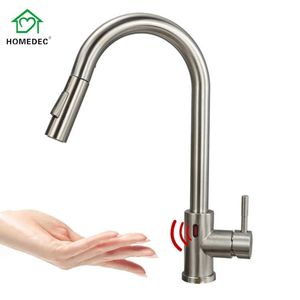 Rubinetto da Cucina <span class=keywords><strong>con</strong></span> Sensore Automatico e <span class=keywords><strong>Doccetta</strong></span> Estraibile, Installazione Monocomando a Foro Singolo per Bagno - Product Image 2