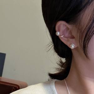 Pendientes de Clip de Plata S925 con Perlas de Agua Dulce Redondas <span class=keywords><strong>Sin</strong></span> Perforación, Joyería para Mujer, Regalo - Product Image 1