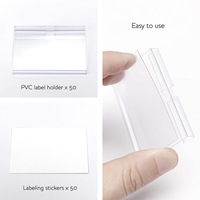 Étiquettes de prix réutilisables pour magasin de supermarché Porte-étiquettes en plastique transparent pour étagère métallique