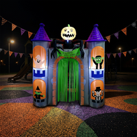 Arche gonflable personnalisée avec logo de la mort pour Halloween, idéale pour l'entrée de maisons hantées et la décoration de jardins