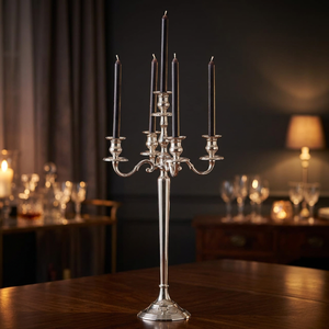 T.C Tall Wedding Iron Silver 3 Size <b>Candelabra</b> Centerpieces for Decoration - Product Image 3
