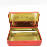 Haute qualité rectangulaire boîte à cigares personnalisé conception cigarette/thé boîte en métal avec charnière