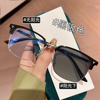 Gafas de Miopía con Cambio de Color para Hombre, Elegantes, con Protección Anti Luz Azul, Montura Cuadrada Retro para Mujer