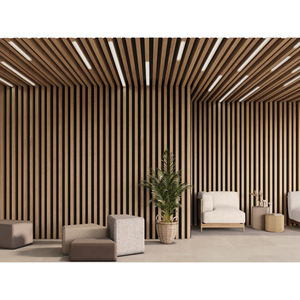 Panneaux acoustiques en bois de noyer naturel à lattes, diffuseurs de son, 2400*600, salon - Product Image 4