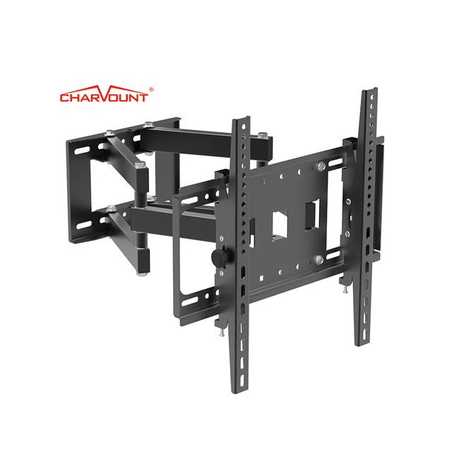 CHARMOUNT Factory Max VESA 400*400mm Dual Arm Swivel LCD LED Full Motion TV Wall Mount Manual TV Bracket