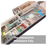 Centre de jeu de rôle miniature personnalisé Happyzone, capacité de 60 enfants, aire de jeux intérieure commerciale, parc à thème, équipement de terrain de jeu intérieur