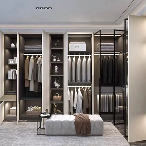 <span class=keywords><strong>Armadio</strong></span> a L Moderno Minimalista Italiano con Porta <span class=keywords><strong>Scorrevole</strong></span> in Vetro e Illuminazione LED, da Pavimento a Soffitto, per Officina e Sala da Pranzo - Product Image 5