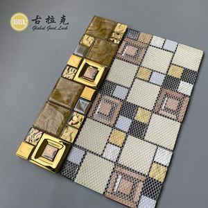 Modernas Baldosas de Mosaico Cuadradas de Vidrio con Incrustaciones Metálicas para Decoración de Interiores de Hoteles, Penthouses, Galerías y Espacios Comerciales - Product Image 6