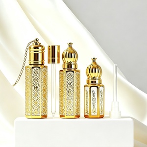 Flacon de parfum miniature de luxe arabe en verre transparent de 3 ml et 6 ml avec bouchon à vis, idéal pour les huiles parfumées et les voyages - Product Image 3