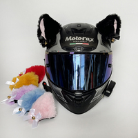 Accessoires de modification d'oreilles en peluche de luxe personnalisés pour casques intégraux de motos, vélos électriques et scooters